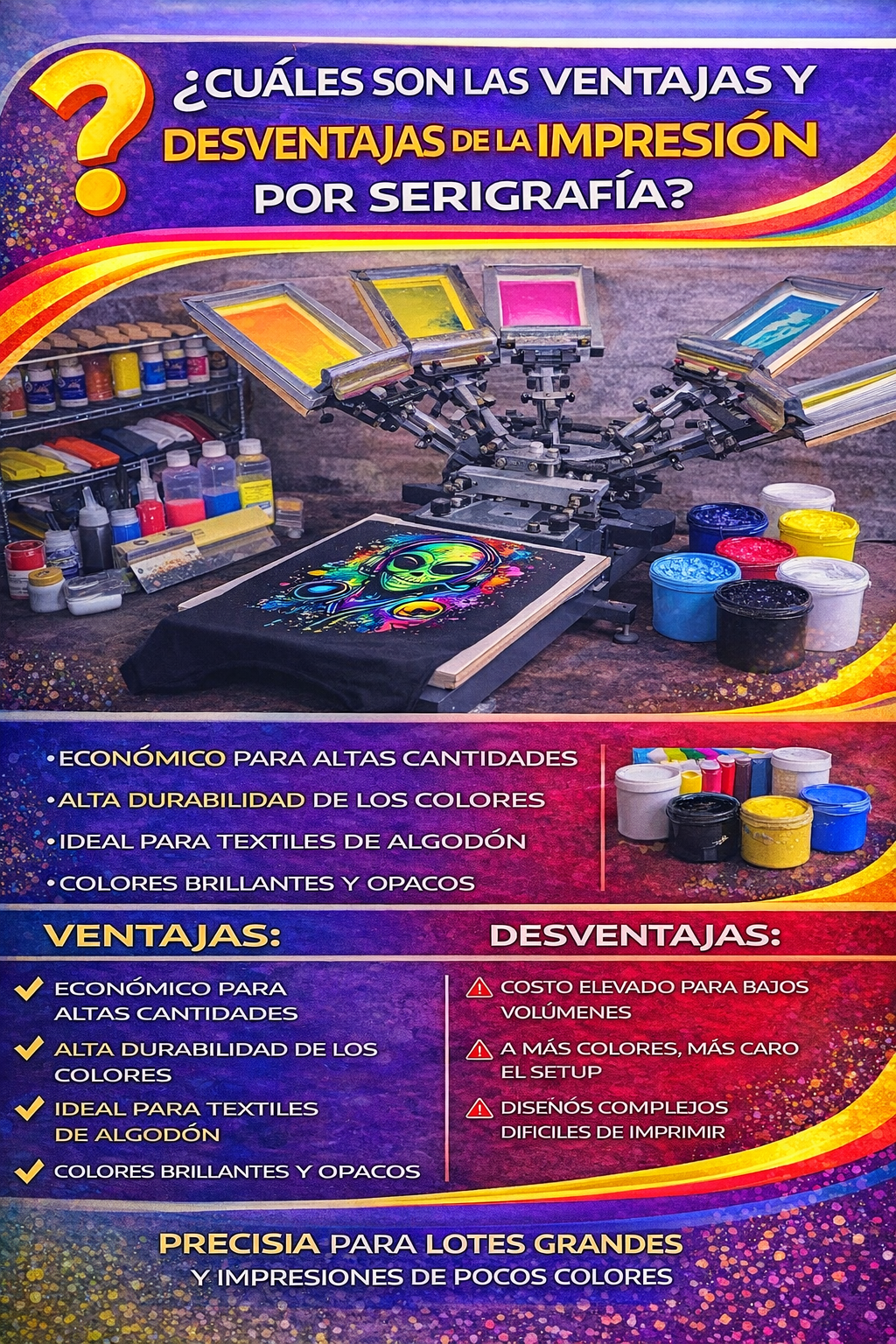 Ventajas y desventajas de la serigrafía textil